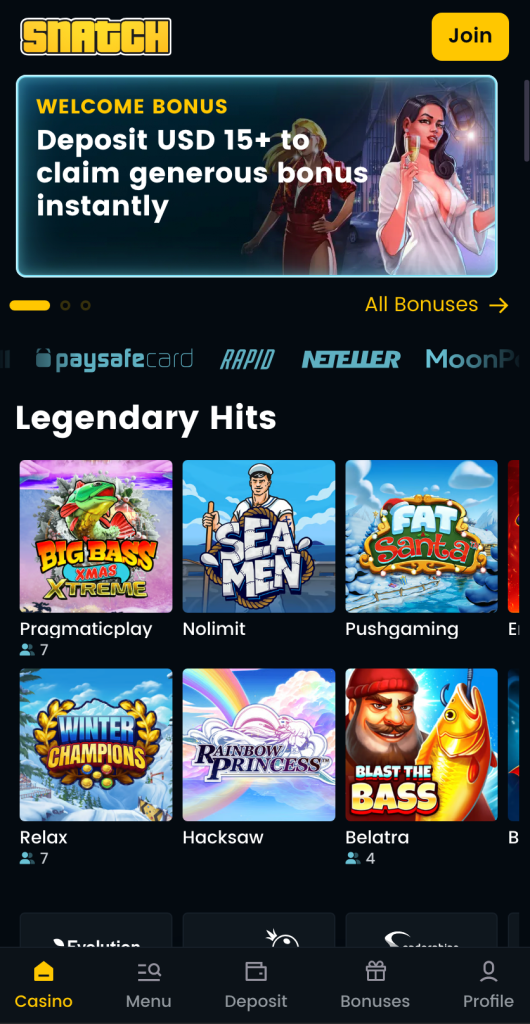 mobile snatch casino